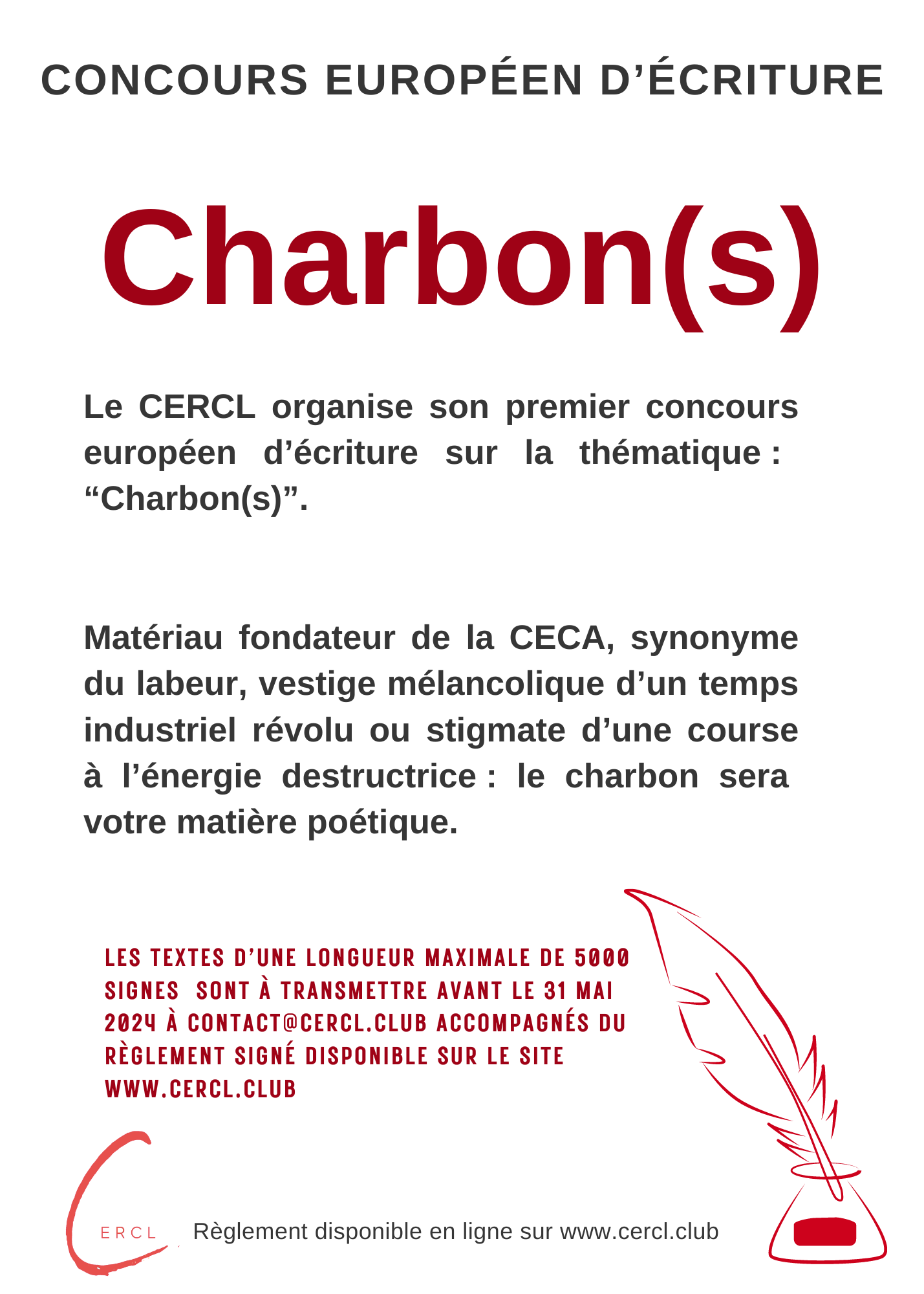 Concours européen d’écriture : « Charbon(s) » / European writing contest : « Coal(s) »